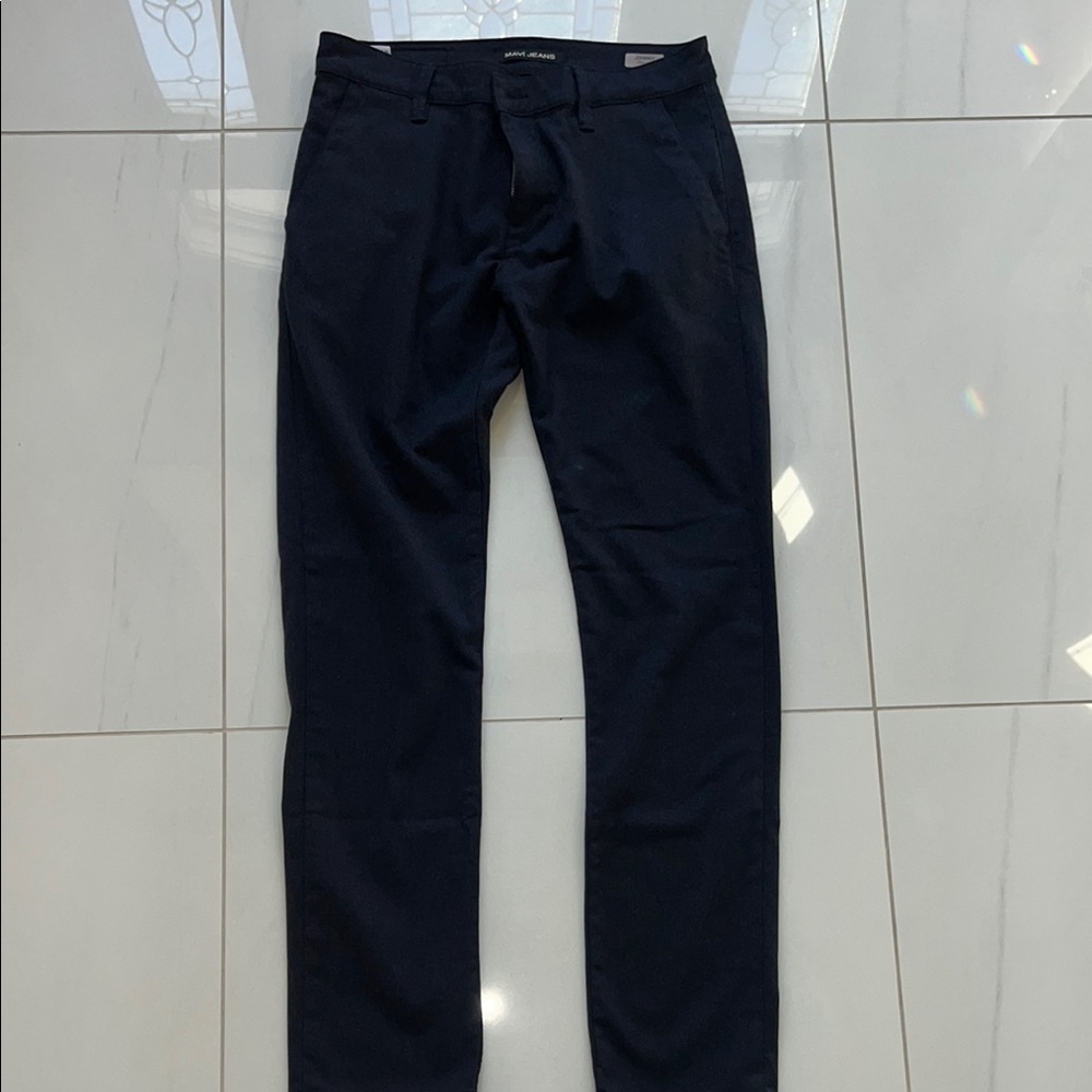 Men's Dark Navy Low Rise Chino Slim Fit Pants Size 31/32
